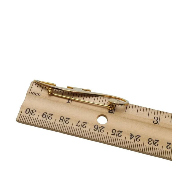 Letter F Brooch Pin Gold Tone Vintage - Picture 4 of 4